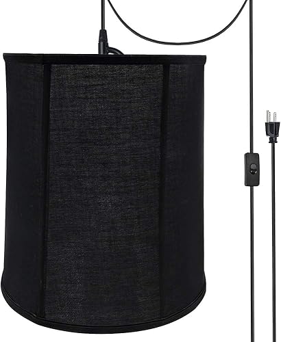 Aspen Creative, 75038-21 - Kit de conversión de luz colgante con pantalla de tela imperio transicional, 14 pulgadas de ancho