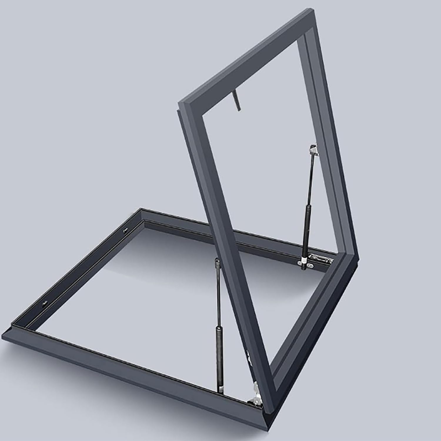 Claraboya de Aluminio, Ventana de tejado para Vivienda, Doble acristalamiento, ventilación Manual, Rectangular, Apta para áticos, solarios,60x70cm/23.6x27.6in4.2