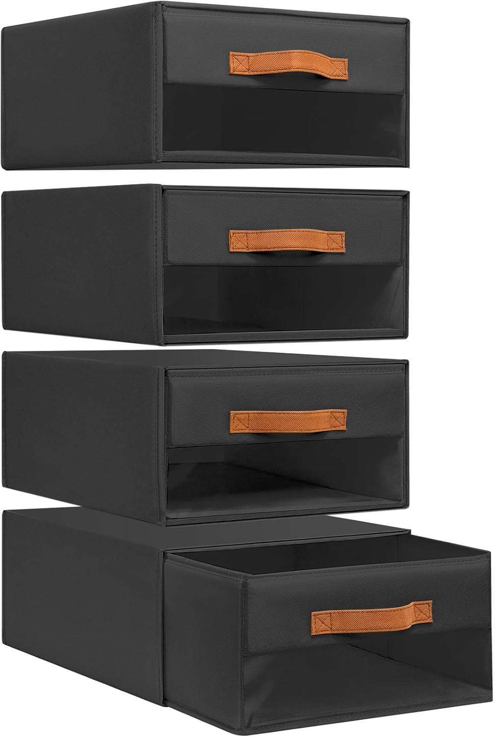 DIMJ Schubladen Ordnungssystem Schubladen Organizer - Aufbewahrungsbox Faltboxen mit Fenster Organizer Schublade, Kleiderschrank Organizer Ordnungssystem Kleiderschrank, FT250527