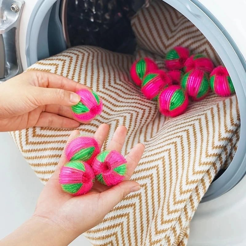 Riutilizzabili Acchiappa Peli Pelucchi per Asciugatrice,Cattura Peli Lavatrice,plastica Palla da bucato per bucato per la Pulizia di peli di Animali/Vestiti/Biancheria da Letto 6 Pezzi