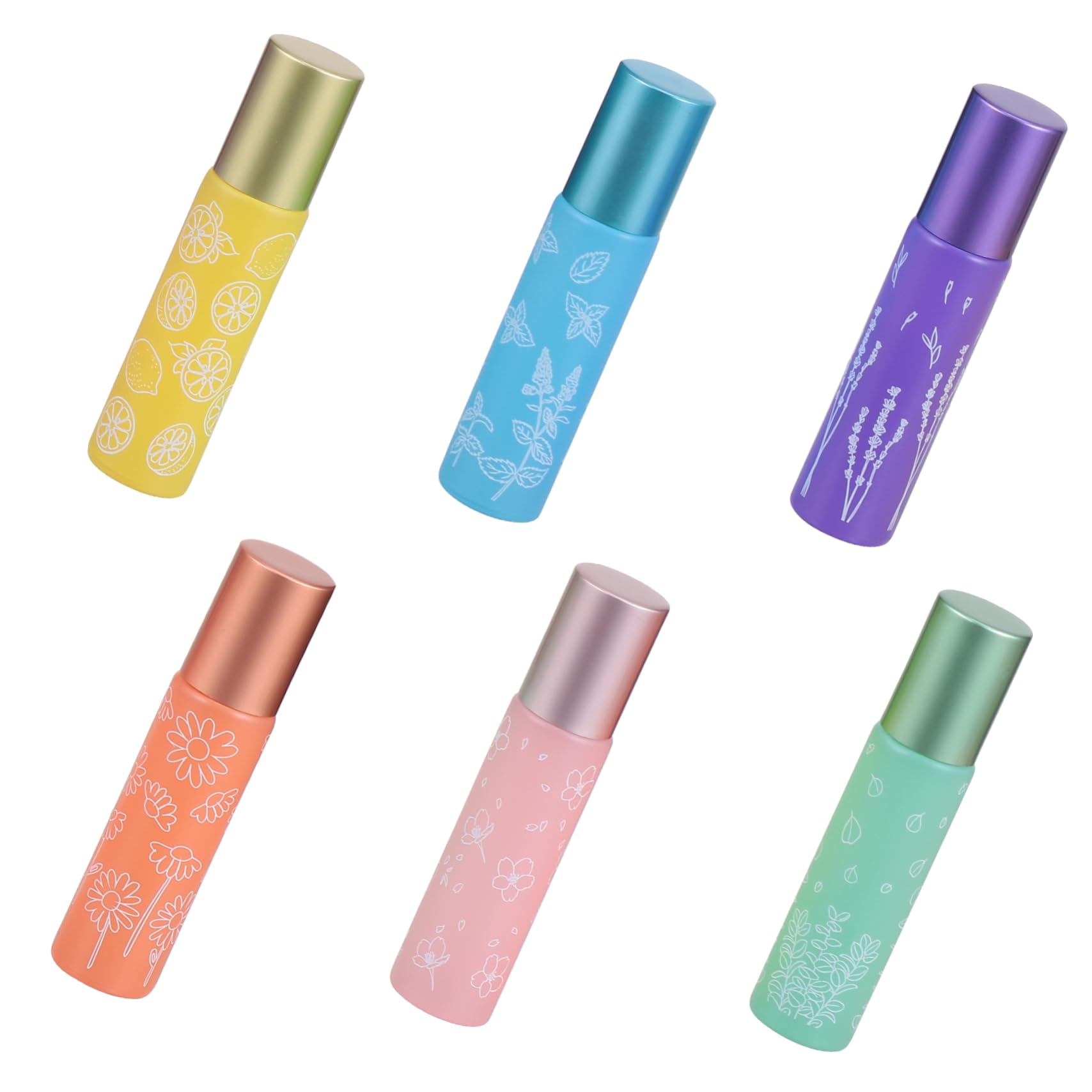 Bottiglie Roll-on in Vetro da 6 Pezzi per Oli Essenziali | Formato Viaggio, Design Sfera per Dosare Profumi, per Altri Liquidi e Uso Tascabile