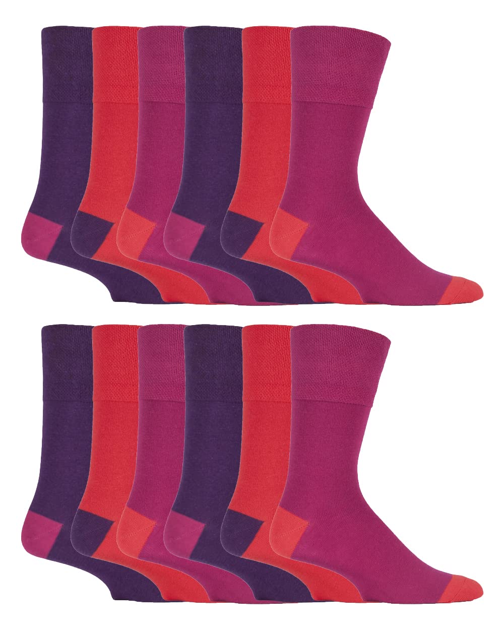 Gentle Grip Men's Mgg91 12 Pairs No Elastic Socks 6-11 Uk, 39-45 Eur, Plain Colours (Mgg91)