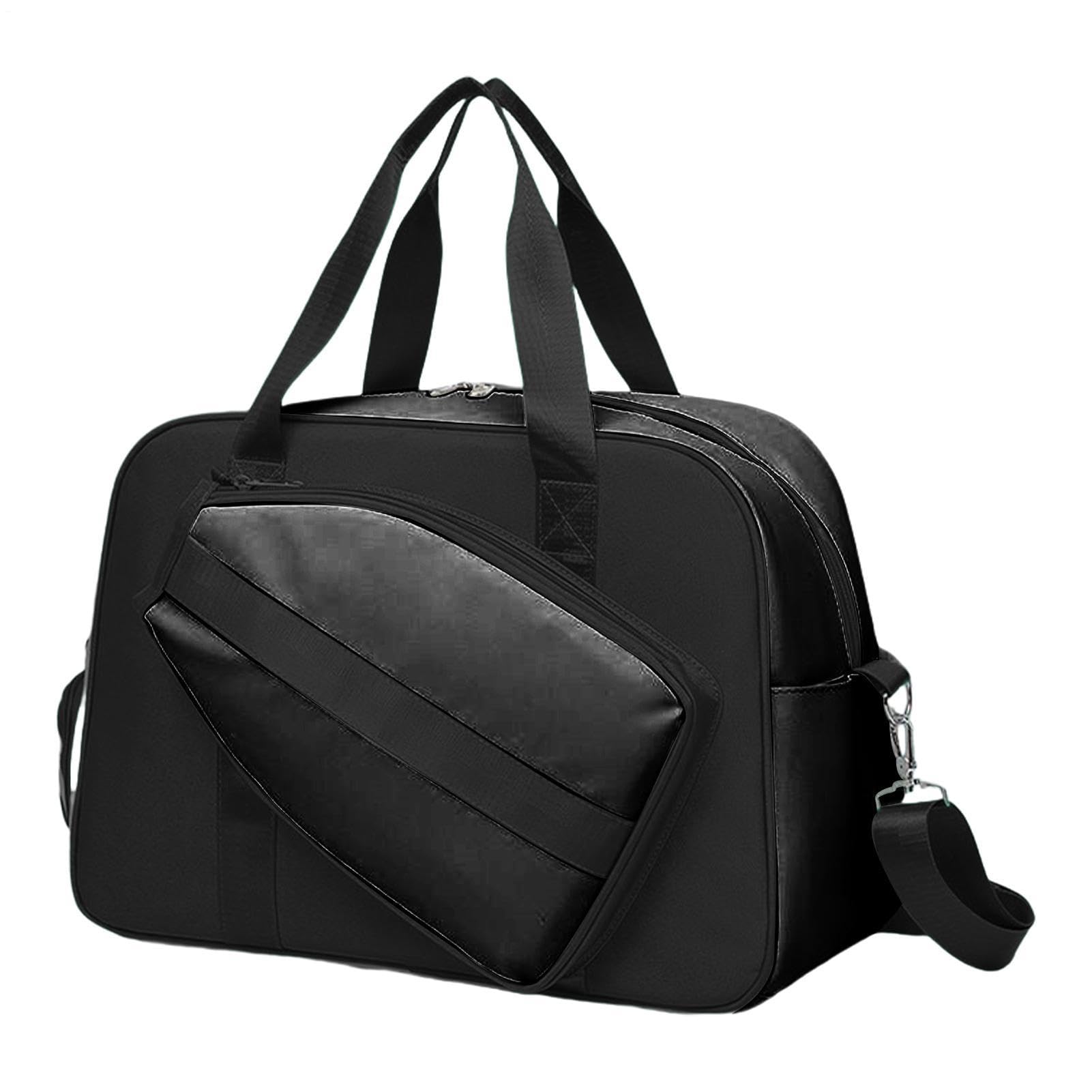 Borsa per pickleball, borsa tote da tennis per donne e uomini, con scomparto per scarpe, separazione bagnata e asciutta, borsa a tracolla staccabile, tracolla a tracolla per palestra, torneo, lavoro