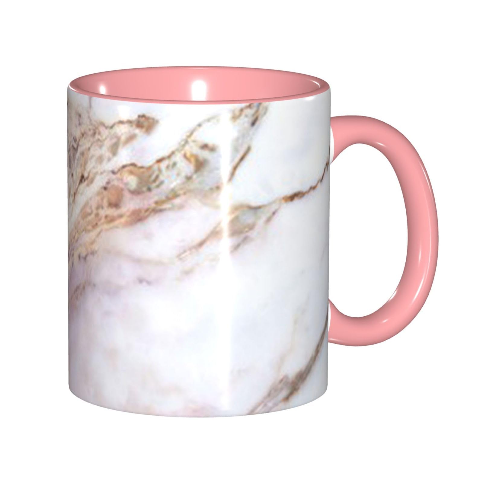 WESTCH Pink White Marble Pattern Ceramic Mugs - 11oz Colorful Mug Gift Box Set - for Coffee Lovers and Gift Giving, Unique Mugs, Personalized Mugs, Hot Beverage Cups, Colorful Mugs