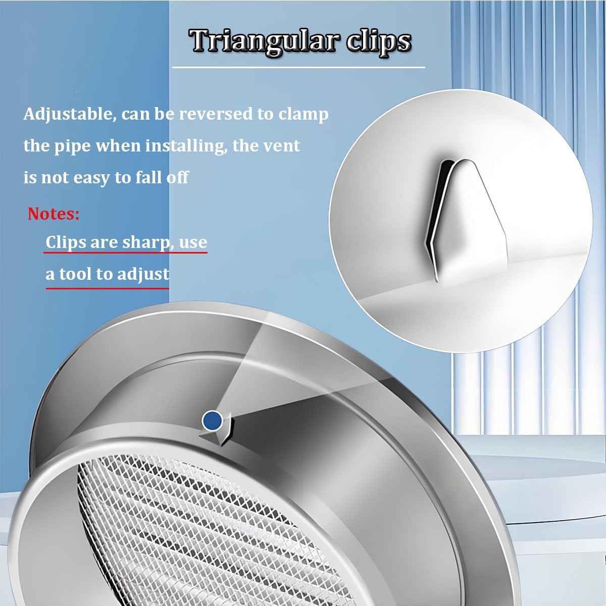 304 Sortie D'air Murale Ronde En INOX 50mm-300mm Grilles De Ventilation Plates，Grille D'échappement Avec Maille, Pour Chambre Entrepôt Garage Caravane(300mm)