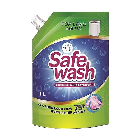 Safewash Matic Top Load Washing Machine Liquid Detergent|1L Refill Pack|For 2X Stain Removal with Colour Protect Technology