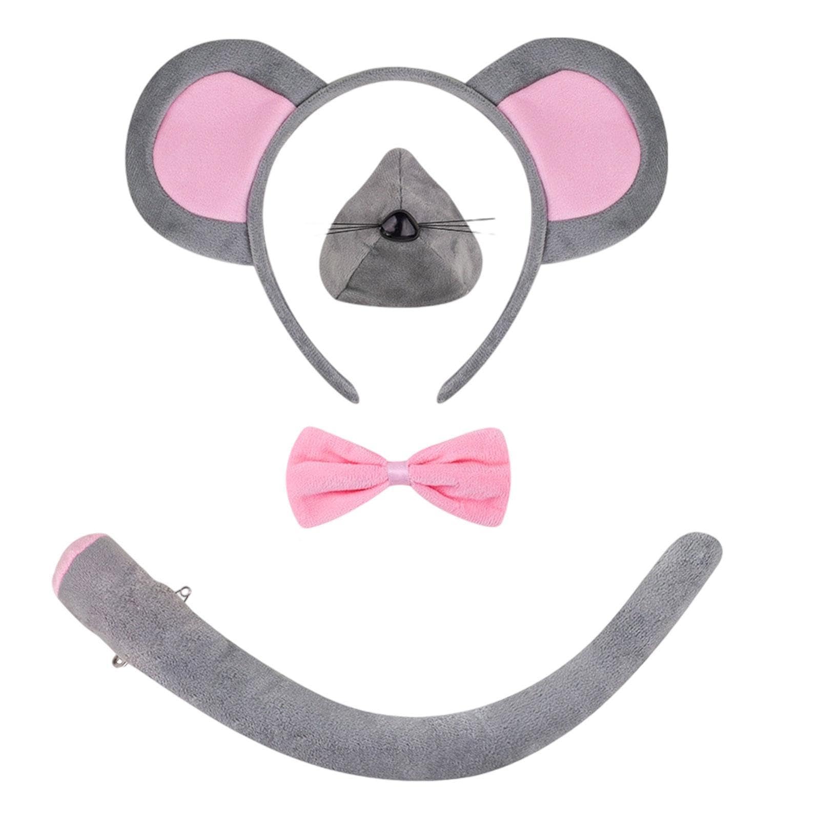 Diadema con orejas de ratón (7 piezas) para niños, conjunto de disfraz de cola de animal de dibujos animados, accesorios de cosplay, material de polié | en línea Diadema con orejas de ratón (7 piezas) para niños, conjunto de disfraz de cola de animal de dibujos animados, accesorios de cosplay, material de polié | en línea