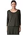 Eileen Fisher Stretch Jersey Knit Scoop Neck Top - Main View