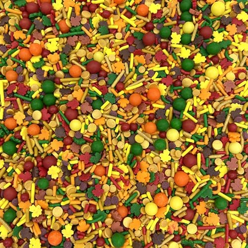 Manvscakes Fall Themed Sprinkles - Sprinkles for Cake Decorating, Edible Thanksgiving Themed Sprinkles, For Baking Chocolate Desserts, Cupcakes, Ice Cream, Caramel Apples & Other Desserts