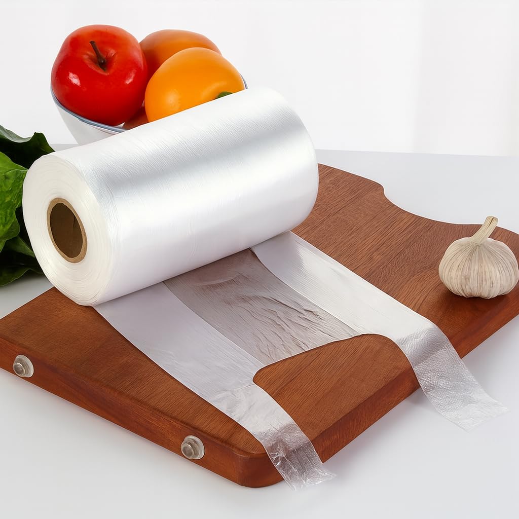 Food Storage Plastic Bags Roll, 300 Sheets, 20 x 25 cm, Freezer and Microwave Safe