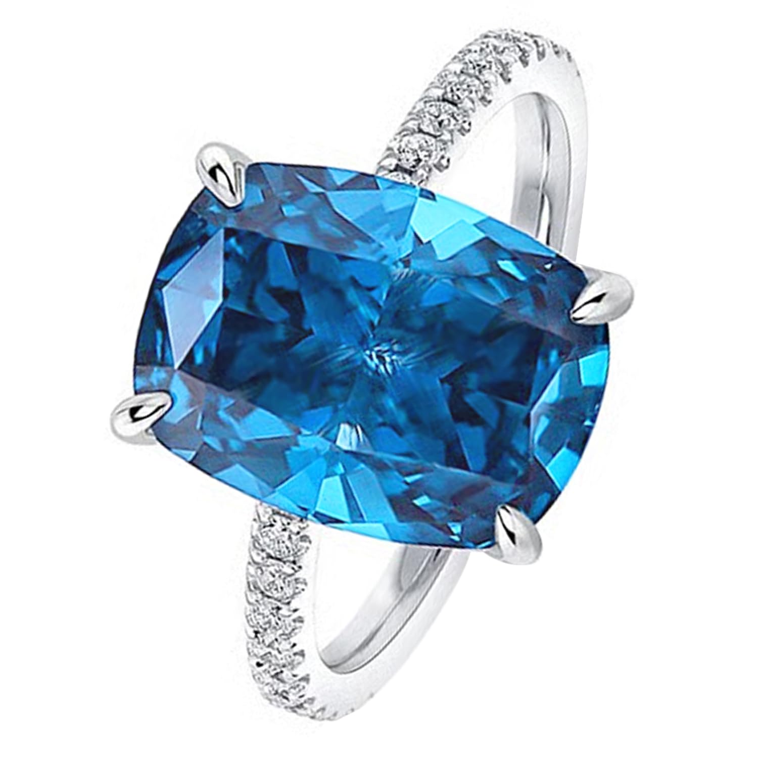 peora Silver Plated Blue Crystal & Cubic Zirconia Studded Stylish Finger Ring Contemporary Jewellery for Women & Girls (US 7)-picture-50