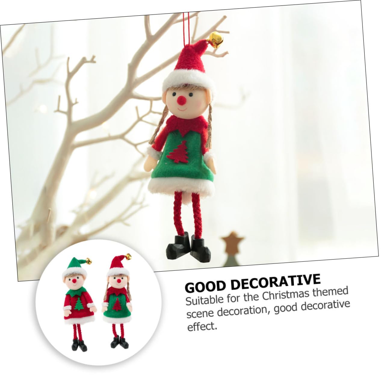 Zerodeko 5 Juegos Colgante De Árbol De Navidad con Pantalla Doble Única para Niña Modelo De Decoración Joyería Cordón para Colgar Lámpara De Techo Figuras Adorno Navideño 2 Piezas * 5