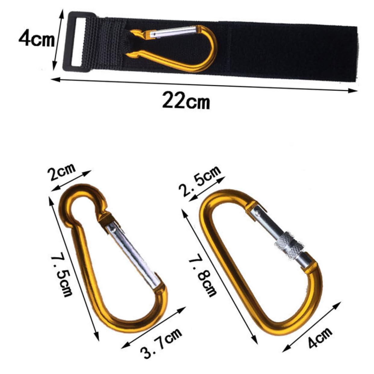 SUPVOX 2pcs Anti-Skid Hook Clips Hooks Stroller Pram Holder Key Aluminum Alloy Golden