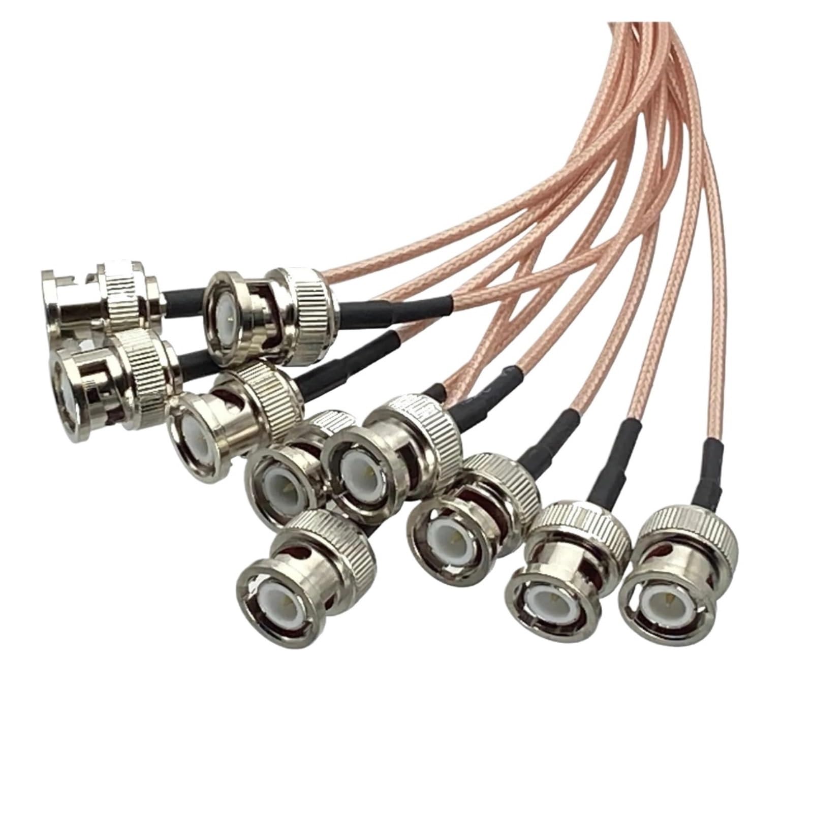 Connettore Coassiale, 10 Pezzi RG316 BNC Maschio A Connettore Coassiale Cavo Patch A Spirale(50cm)