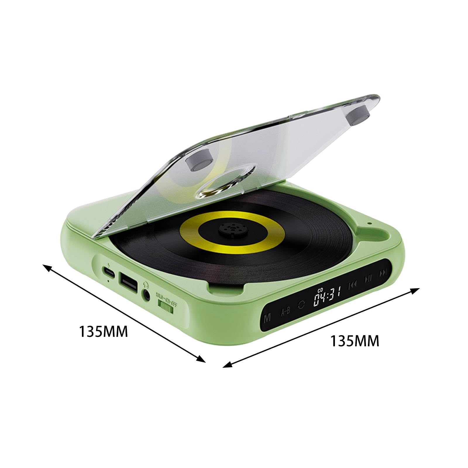 Music Player Portatile Compatto con Schermo Touch Porta USB Funzione Ricaricabile E Supporto AUX Adatto per Studenti di Lingue Casa Regal, Verde