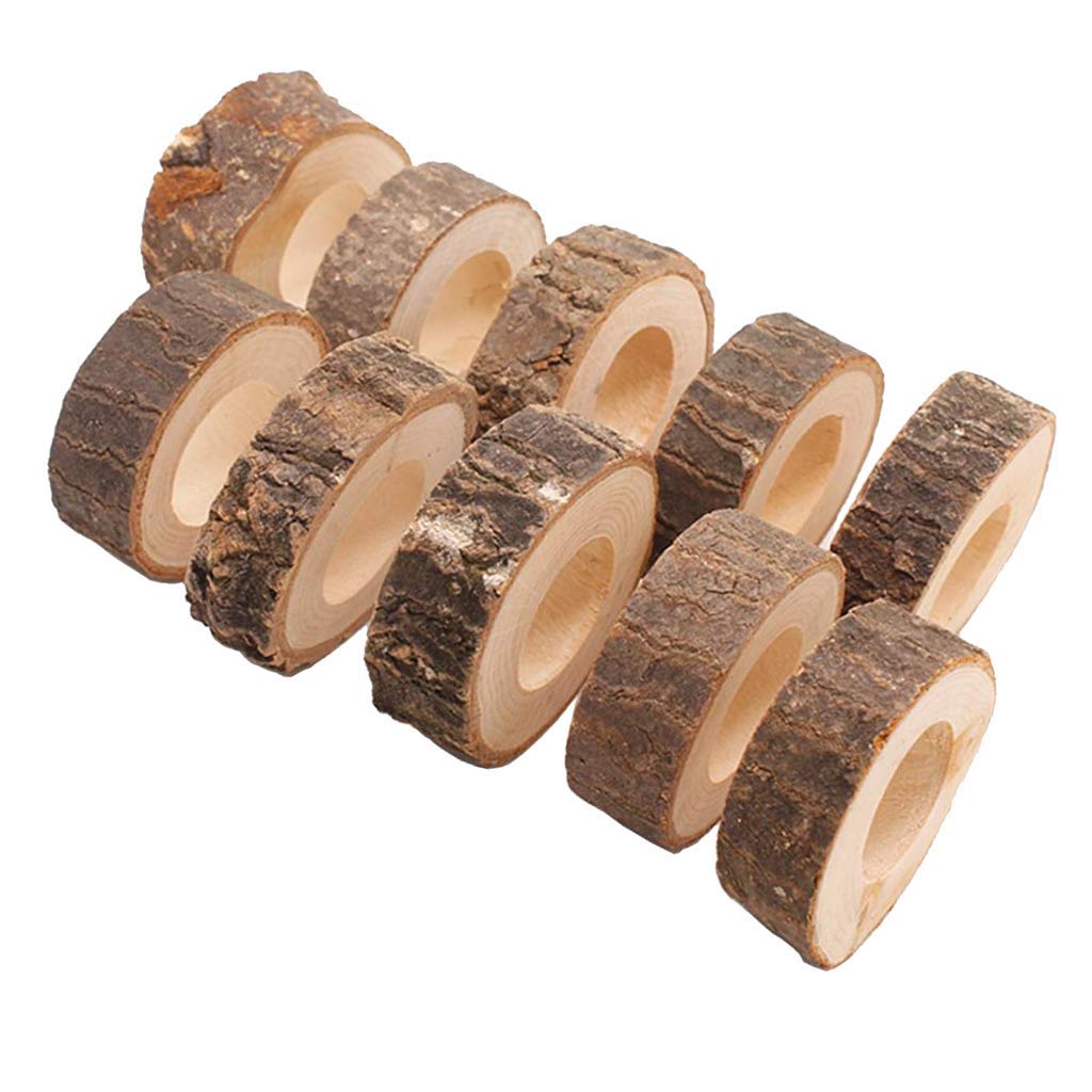 100 Stück Holz Baumstumpf Serviettenringe Serviettenhalter Papierhalter für Hochzeit Geburtstag Party Tischdeko