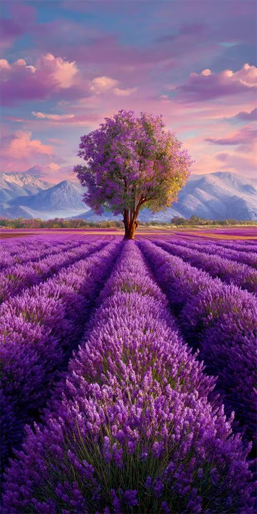 Diamond Painting Kits for Adults, 5D Diamond Art Lavender Field 80x200cm, DIY Large Landscape Dimond Art kits Adults, Full Drill Crystal Rhinestone Embroidery Canvas for Home Wall Decor (RD994)