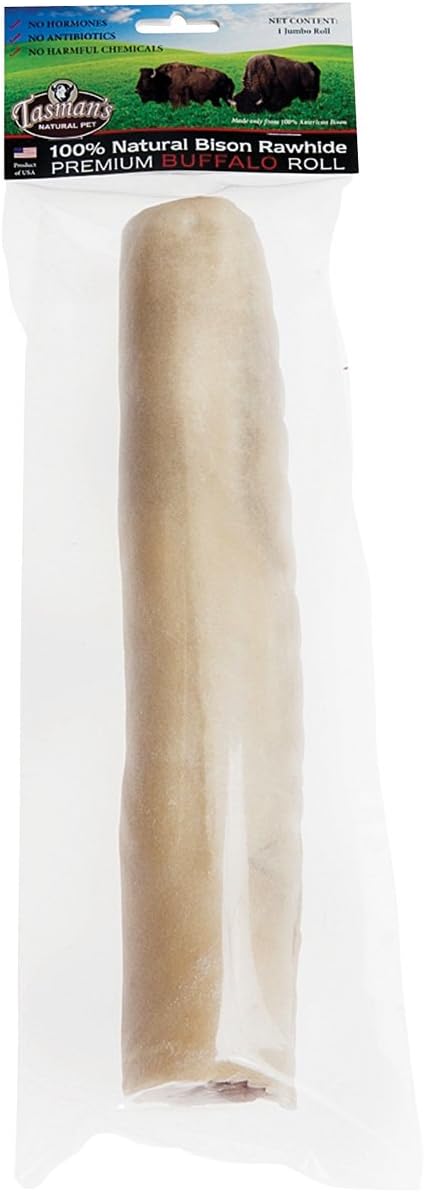 Tasman's Natural Pet All-Natural Buffalo (Bison) Collagen-Based Roll - 1 Jumbo 10-12" Roll