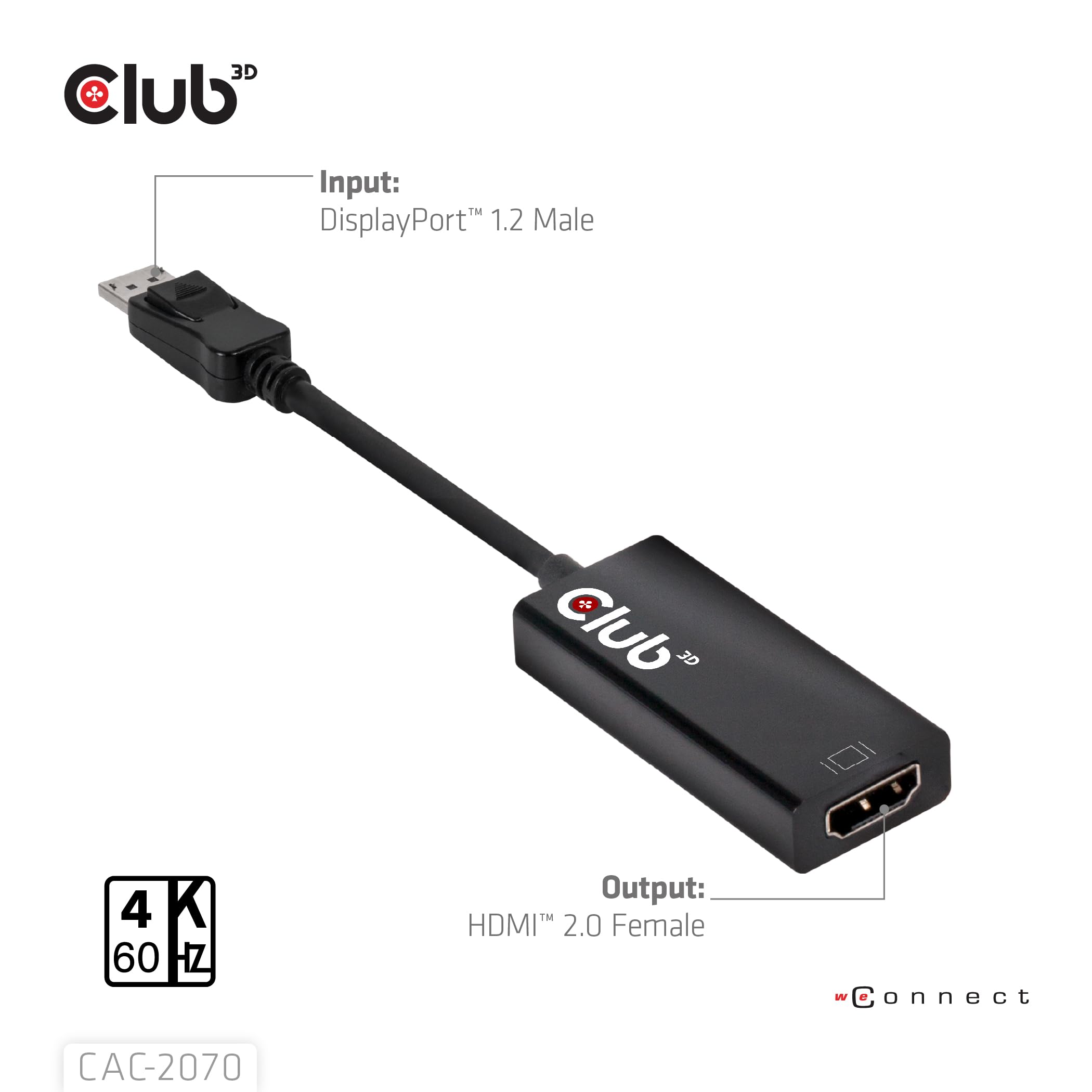 Amazon.co.jp: Club3D DisplayPort 1.2 to HDMI 2.0 UHD / 4K 60Hz