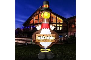 12FT Giant Blow Up Thanksgiving Inflatable Pilgrim with LED Lights