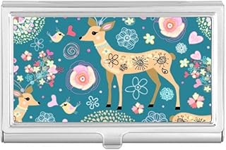 Flower Love Bird Deer Business Card Holder Case Pocket Box Wallet