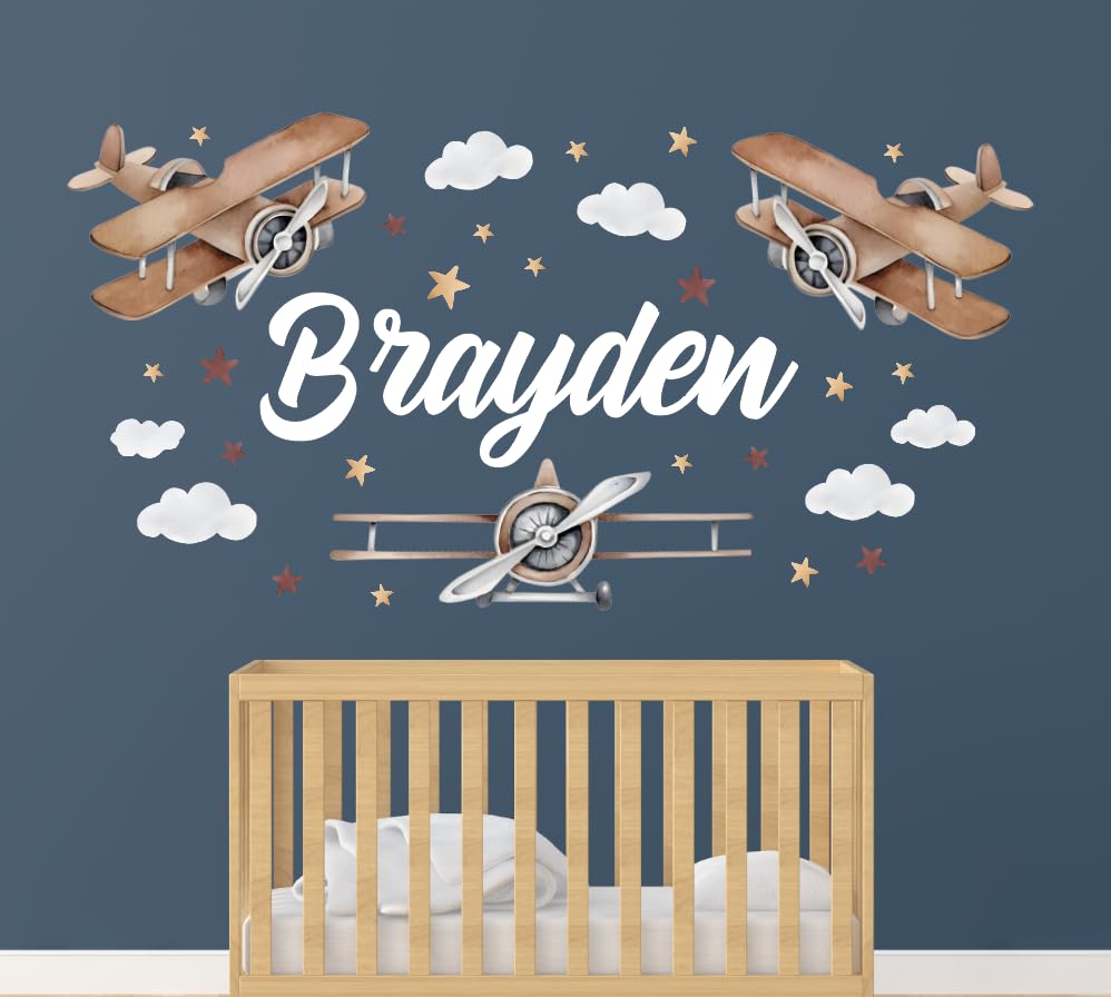 Vinilo decorativo aviones grande para habitación infantil miniatura 1