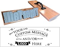 Vista 10 de Sello grande de goma con mango de madera «Rocker Mount» 4" x 3