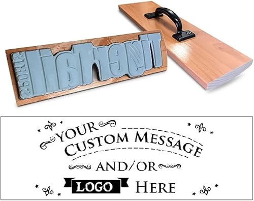 Miniatura 7 de UImprint - Sello grande de goma con mango de madera Rocker Mount 4" x 4"