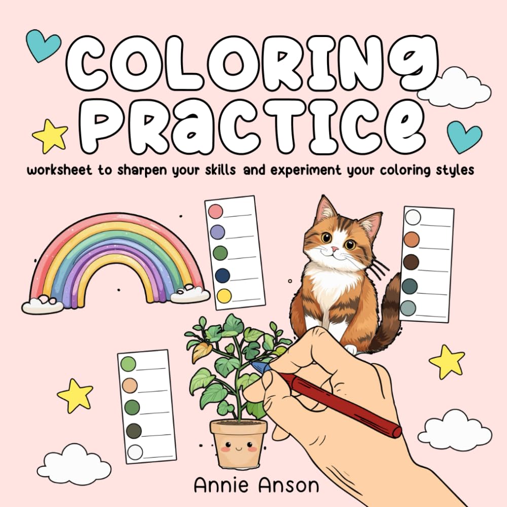 Coloring Practice, Sharpen Skills & Experiment Your Coloring Styles: Patterns & Textures Worksheet, Much More Coloring Techniques To Learn