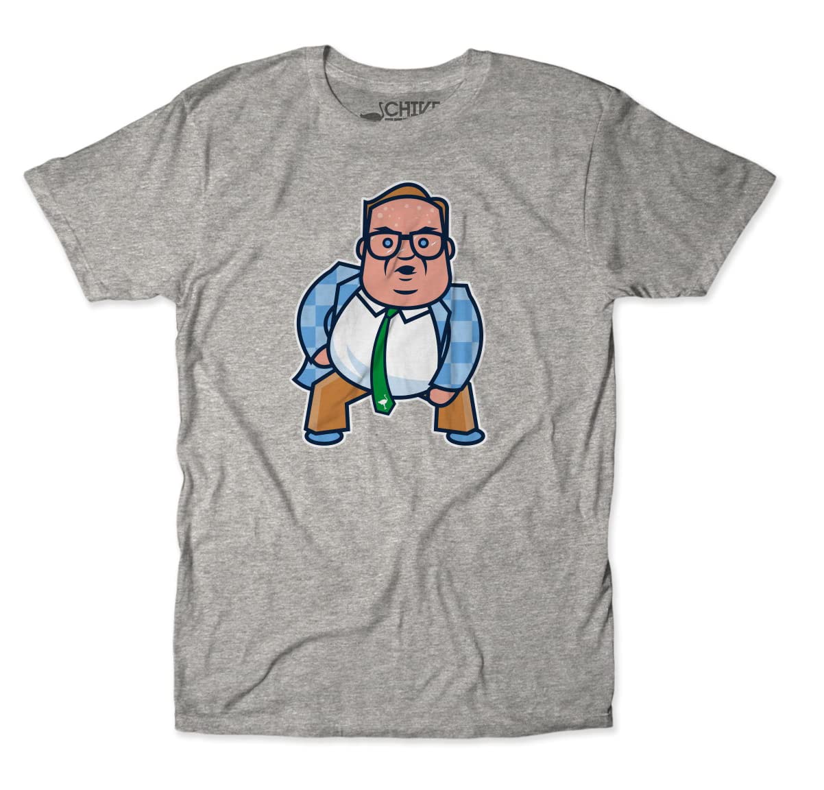 theCHIVEChris Farley SNL Matt Foley Van Down by The River T-Shirt (Men, XX-Large, Grey)