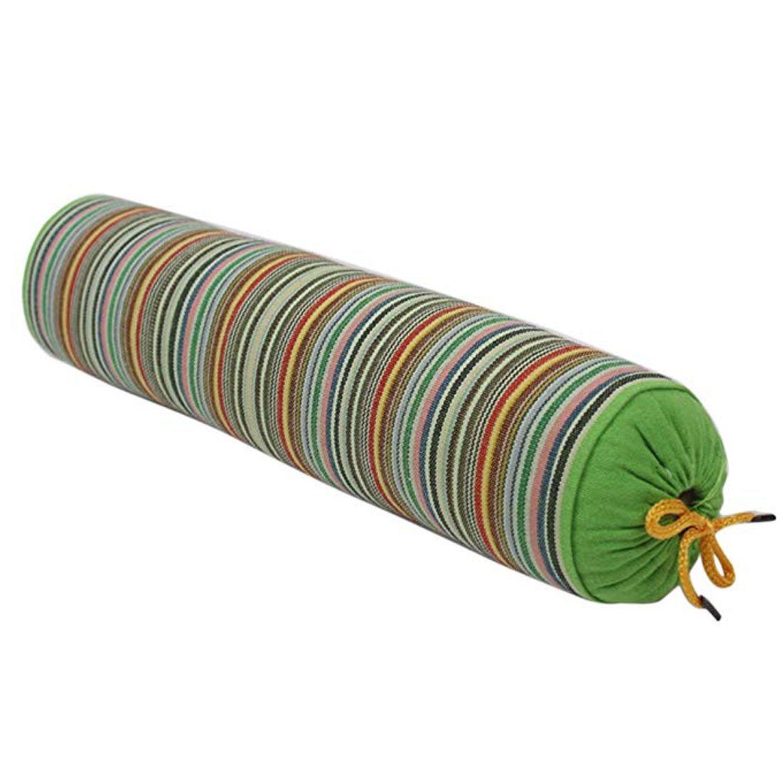 Round Buckwheat Hull Pillow Neck Roll Pillow Cervical Support Pillow with Removable Cotton Cover for Sleeping