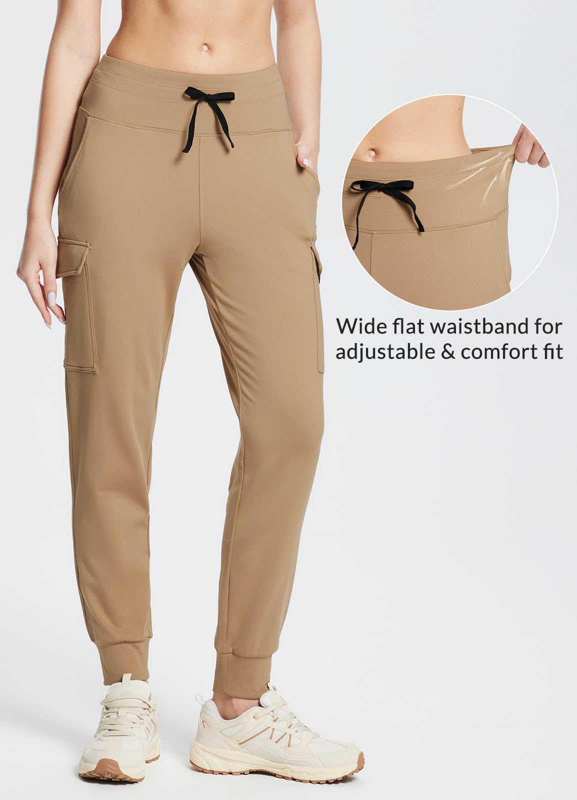 BALEAF Women's Fleece Lined Jogger Pants Hiking Water Resistant Thermal