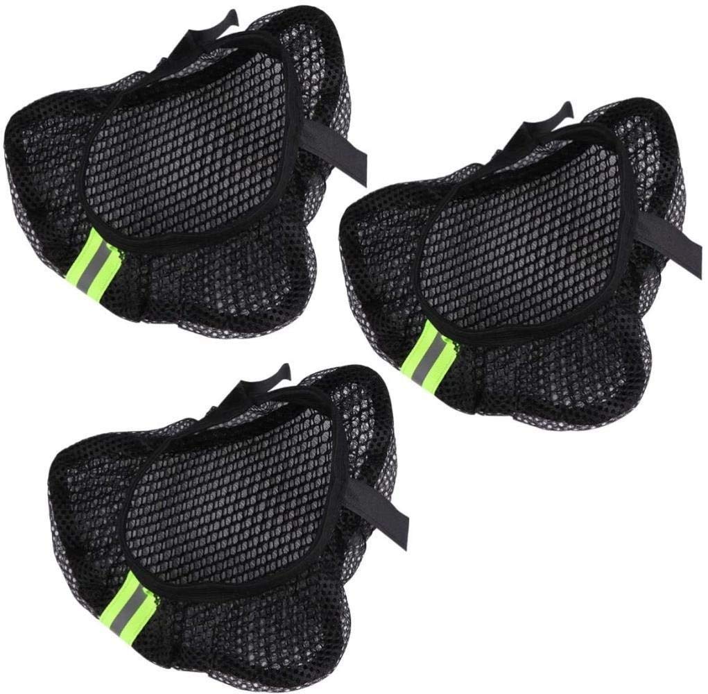 Solider 3-teiliger Fahrradsitzbezug UV-Sonnenschutz Atmungsaktives Fahrradsattelkissen für Mountainbike-Rennradzubehör (Schwarz) Langlebig