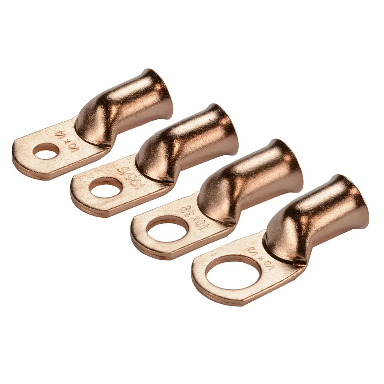 10/25 pièces 1/0 AWG jauge câble en cuivre nu cosses anneau sertissage connecteurs de bornes 1/4 "5/16" 3/8 "1/2"(M8,25pcs)