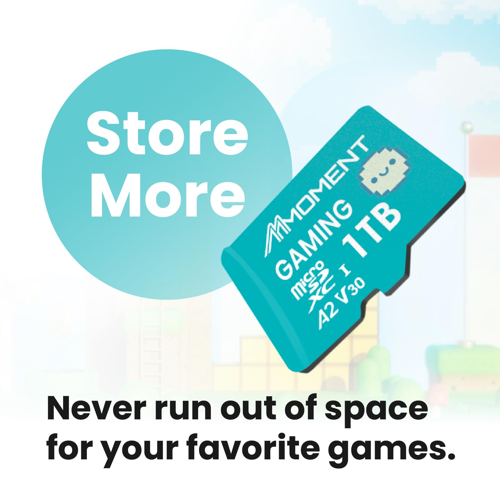 MMOMENT Scheda Micro SDXC da gioco da 1 TB, A2, UHS-I, U3, V30, classe 10, velocità di lettura fino a 170 MB/s, velocità di scrittura fino a 170 MB/s, adattatore SD incluso (MM23 PRO)