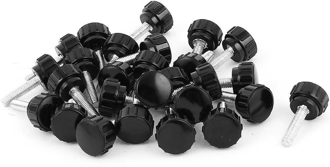 Aexit 31mm Length Shelf Brackets & Supports M5x20mm Male Thread Straight Round Head Knurled Knob Grip Brackets 27 Pcs