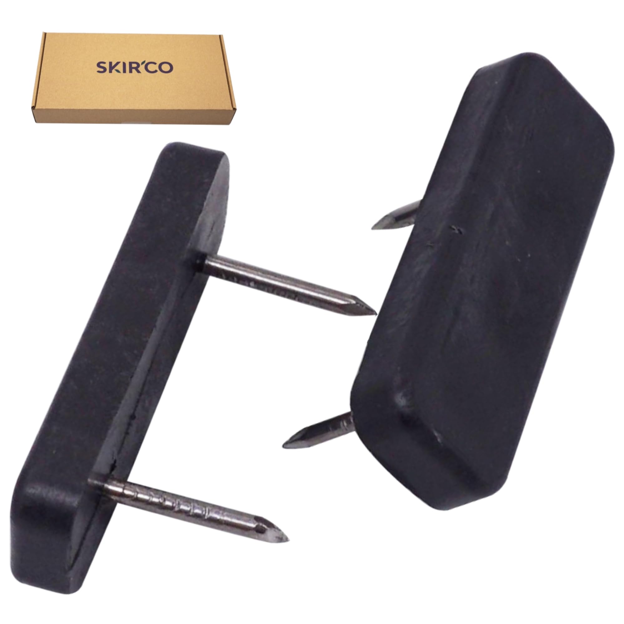 SKIR'CO 40 pcs, Black Plastic Furniture Legs 45 x 15 mm, Rectangular Furniture Sliders with Steel Nails, Small Furniture Feet - Image 2