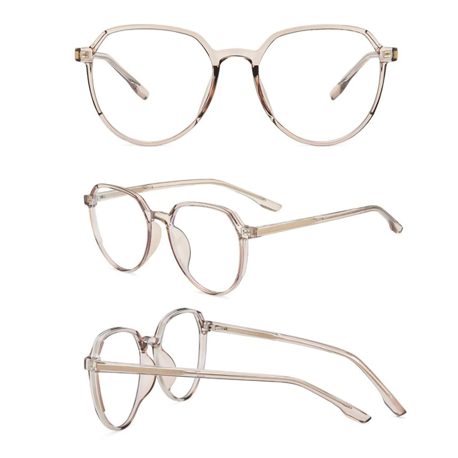 Modne Okulary Do Czytania Z Niebieskim Światłem Tr90 Dla Mężczyzn I Kobiet, Okulary Do Czytania Z Przezroczystą Oprawką, Dioptria 1,0-3,5/Brown/1.5