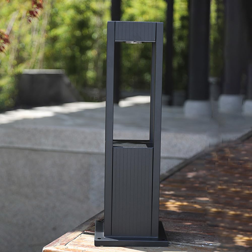 HELCEKOU 23.6" Modern Square Path Light Landscape Bollard Lighting Aluminum Housing Pathway with IP65 Waterproof Luxury Led Floor Lamp for Courtyard Garden Lawn Walkway Lights