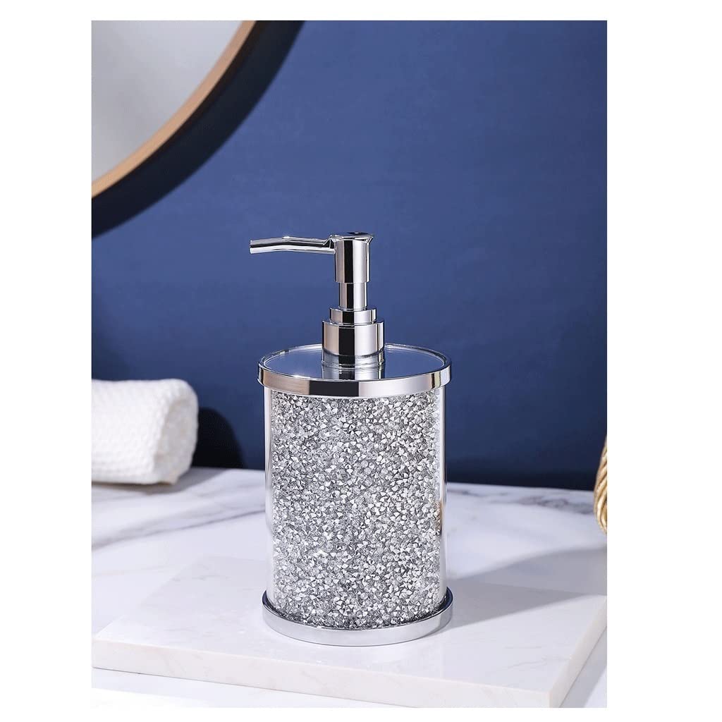 Dispensador de jabón líquido Transparente, Botella dispensadora de Acero Inoxidable con Cabezal de Bomba, Recargable, Apto para baño, Inodoro y Cocina (4.4 oz), Botella para Platos (a).