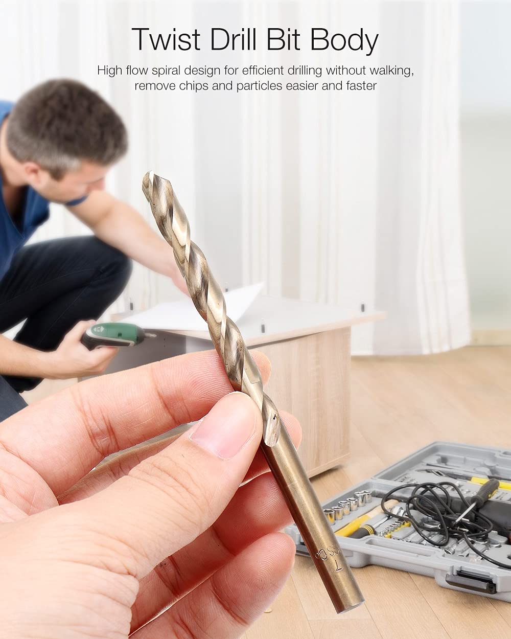 Juego de Brocas de Cobalto de 99 Uds. De 1,5-10mm de Longitud, Brocas helicoidales para perforación de Metal y Madera de Acero Inoxidable