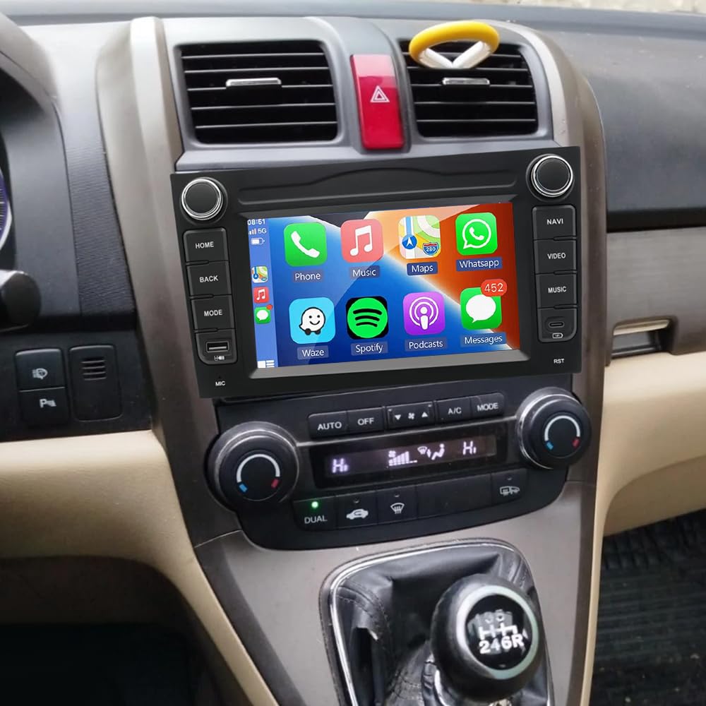 4+64G Radio samochodowe do Honda CRV 2007 2008 2009 2010 2011 with kabellosem Carplay Android Head Unit Radio 7"Touchscreen 2 Din Radio Android 14 GPS Navi Bluetooth FM/RDS Kamera cofania