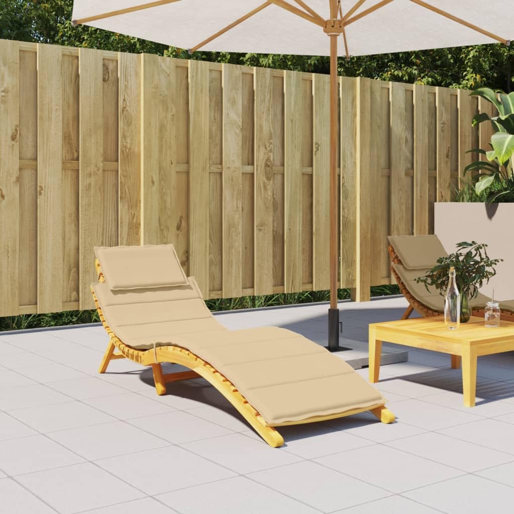 ZEYUAN Cojín para Tumbona Tela Beige Melange 186x58x3 cm, Cojin Tumbona Exterior, Colchonetas para Tumbonas, Colchoneta Hamaca, Cojín De Silla De Hamaca, Colchón para Tumbona - 4002479