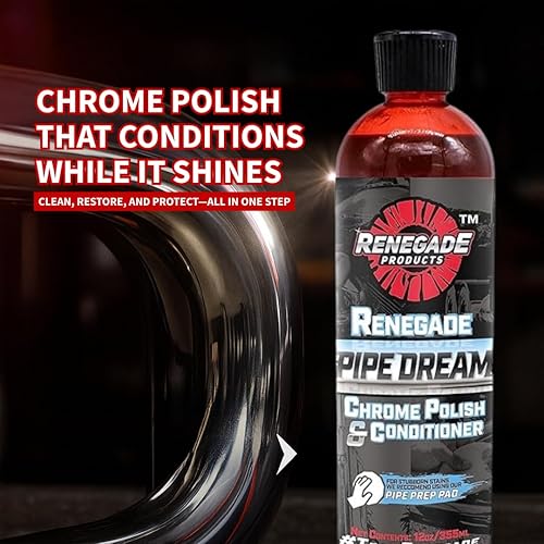 Miniatura 9 de Rebel Pipe Dream - Acondicionador y limpiador de esmalte cromado de 12 onzas para tubos de cromo, pilas, escape y todo lo demás