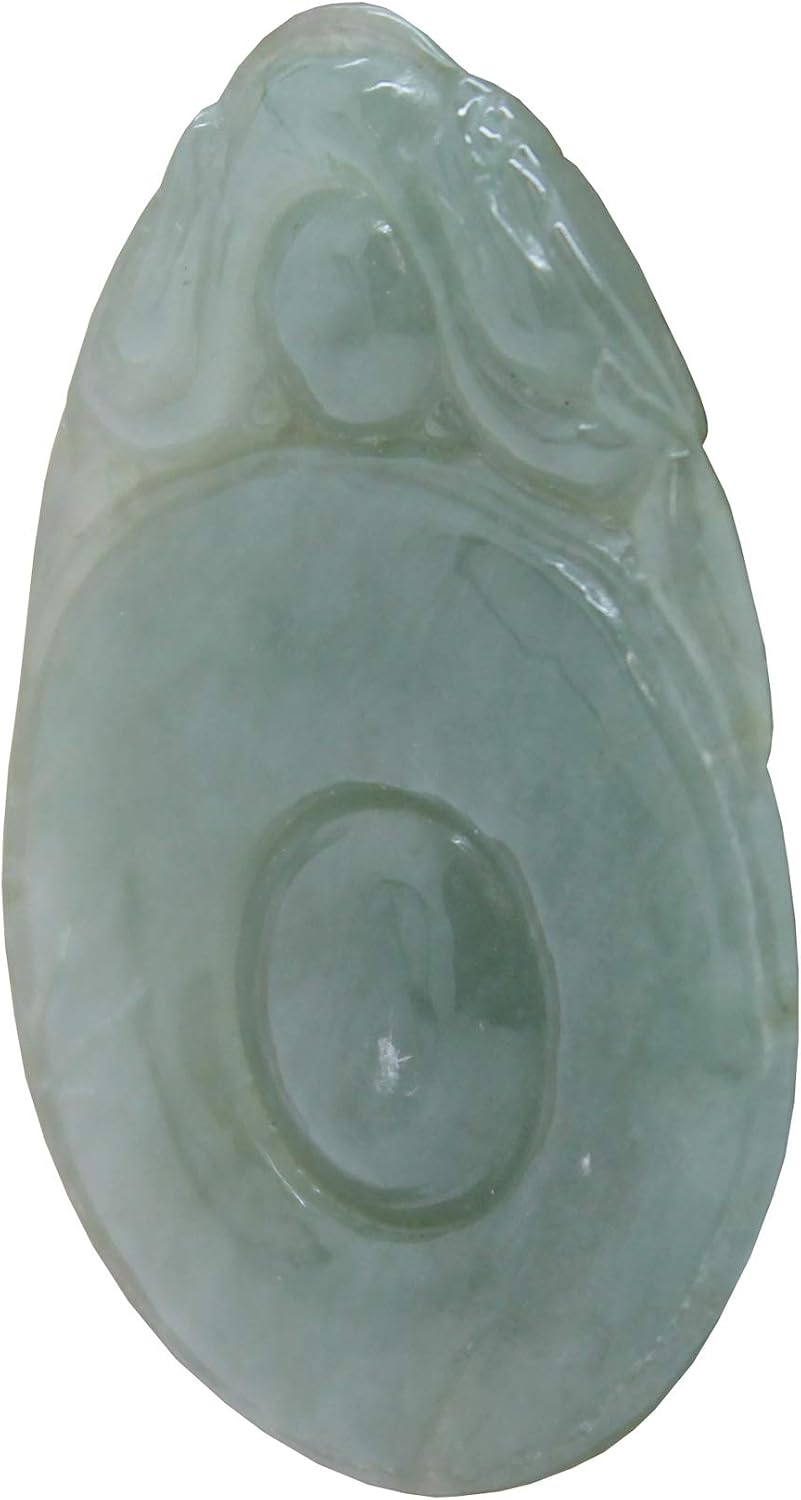Round Shape Natural Green Jade Ornament Pendant an529