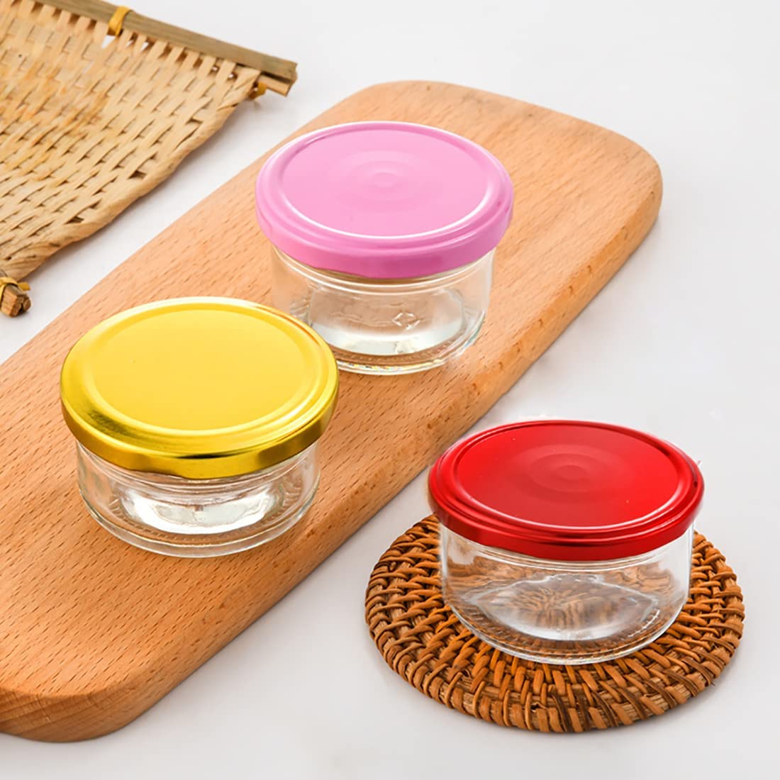 Ornina - 100ml Glazen Cosmetica potjes met deksel - Crème/Make-up