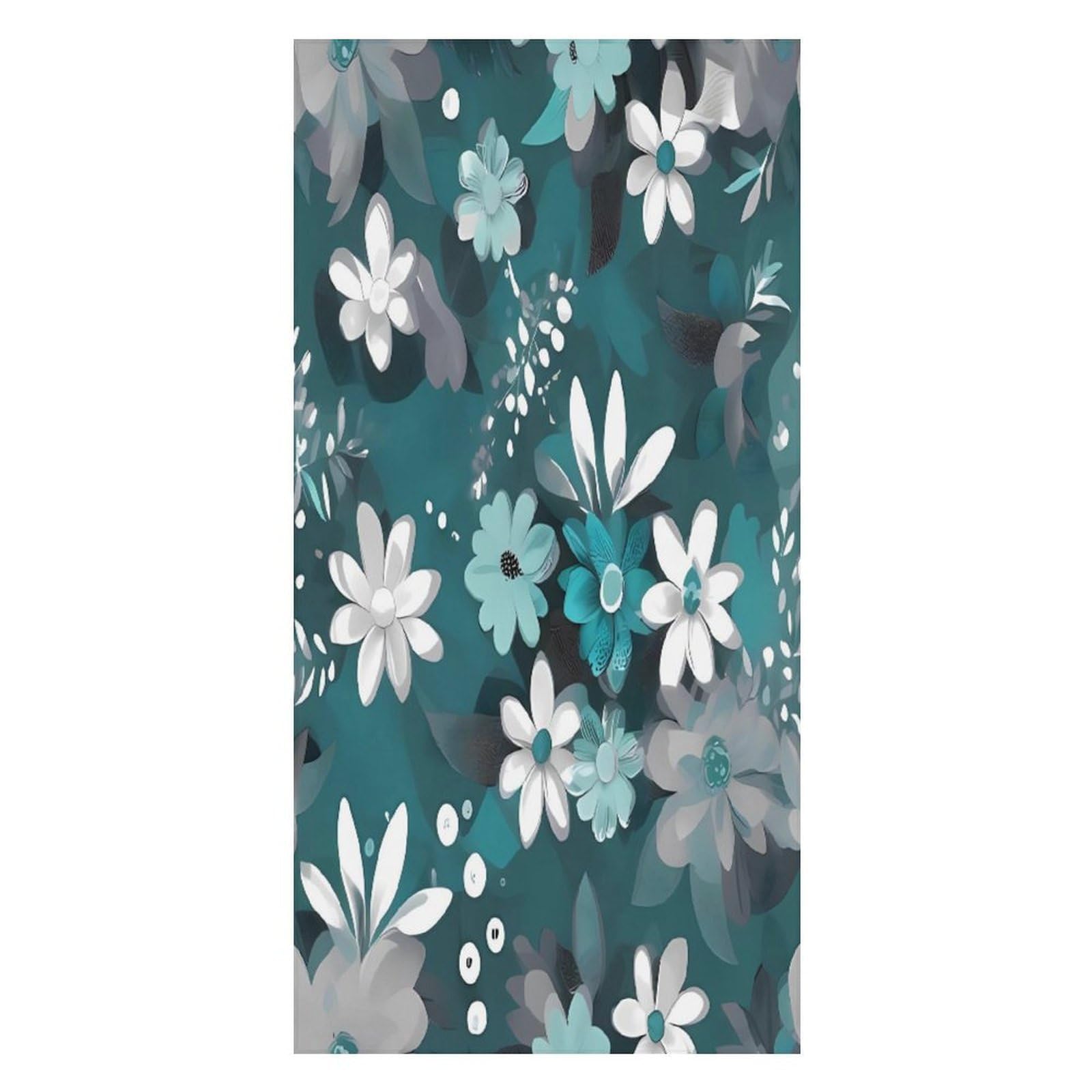 FekiLoot Teal Grey and White Floral Beach Towel Oversized Bath Towel Ultra Soft Pool Towel Cozy Swim Towel Silky Lounge Towel Quick Dry Travel Towel Gentle Absorbent Towel for Adults Women Men
