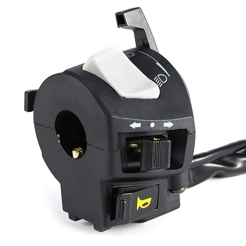 Miniatura 7 de Fydun Interruptor de control de luz de giro para manillar de motocicleta, interruptor universal para montaje en manillar, 1 par, lado izquierdo y