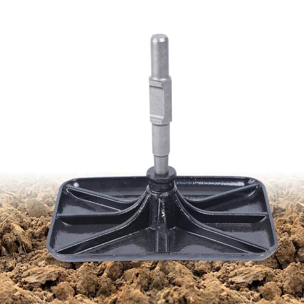 Presslufthammer Verdichtungsplatte, Stahlstampfer Stampfer-Platte Schnarch-Tablette Mit Handgriff Für Baumeister Landschaftsgärtner Gärtner Black,1