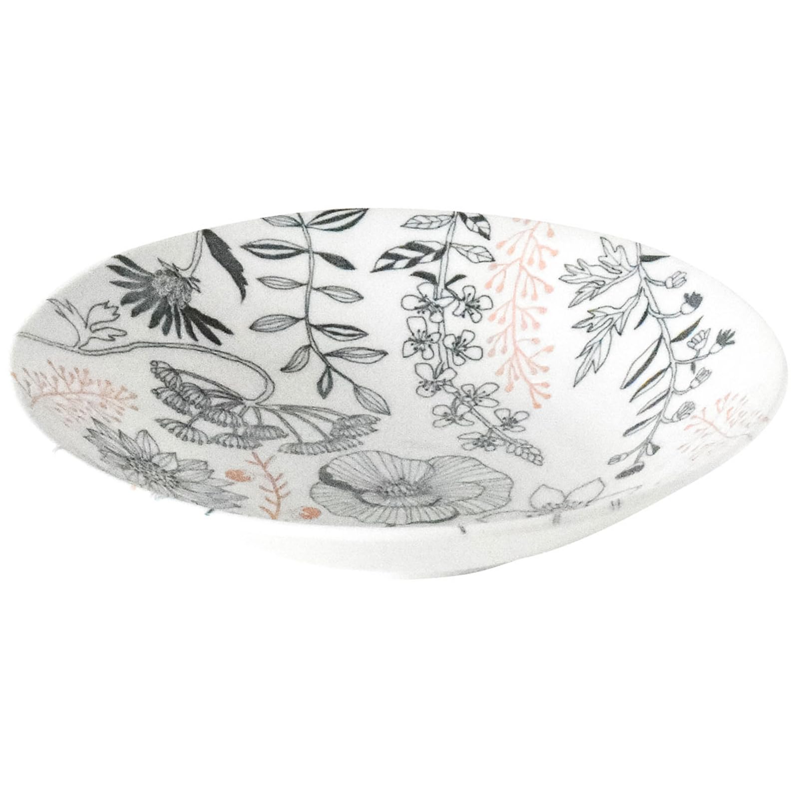 Mino Ware Flower Pattern Serving Bowl